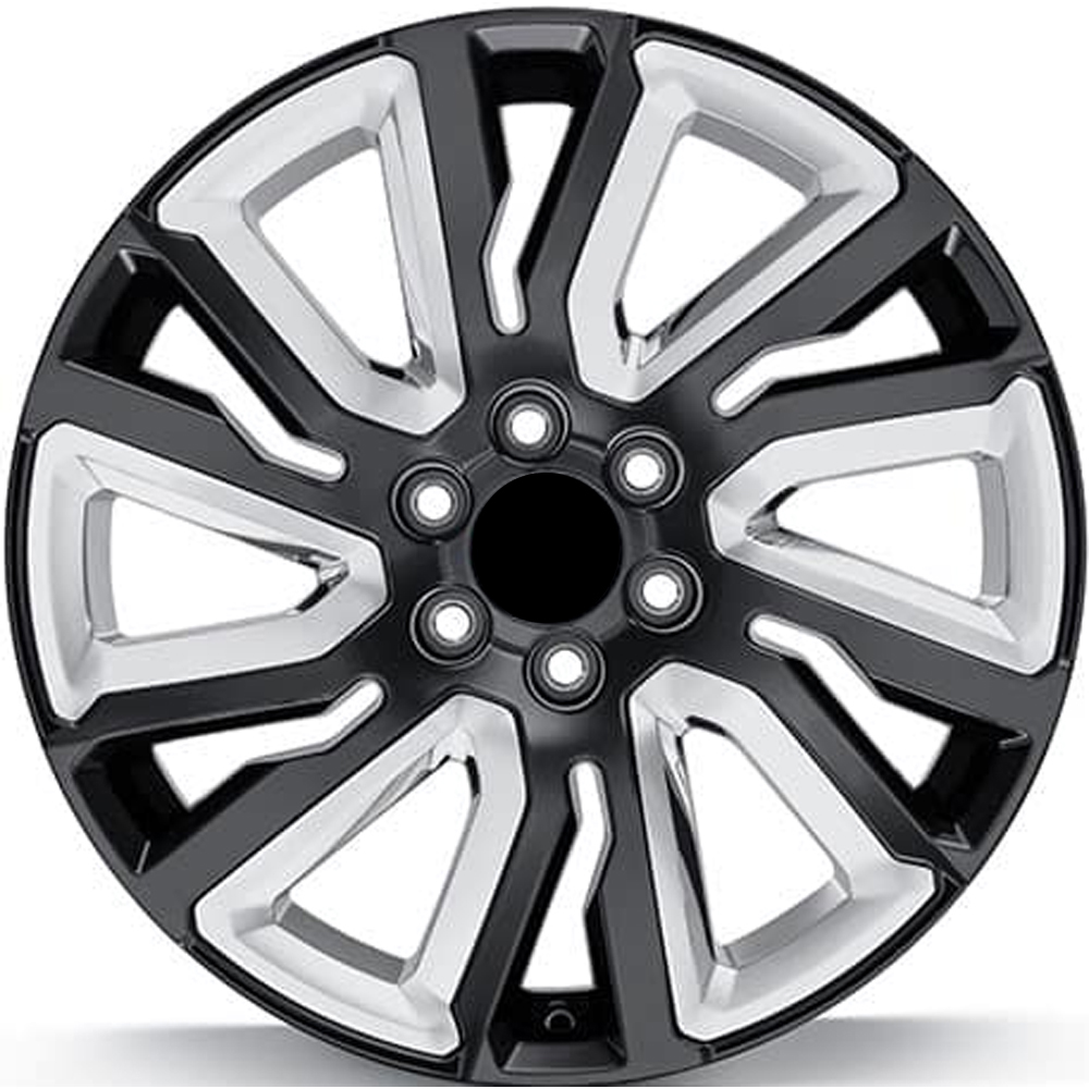 OW-JT49EF OEM & Replacement Wheel 22" 6x5.5 Black With Chrome Plastic Inserts