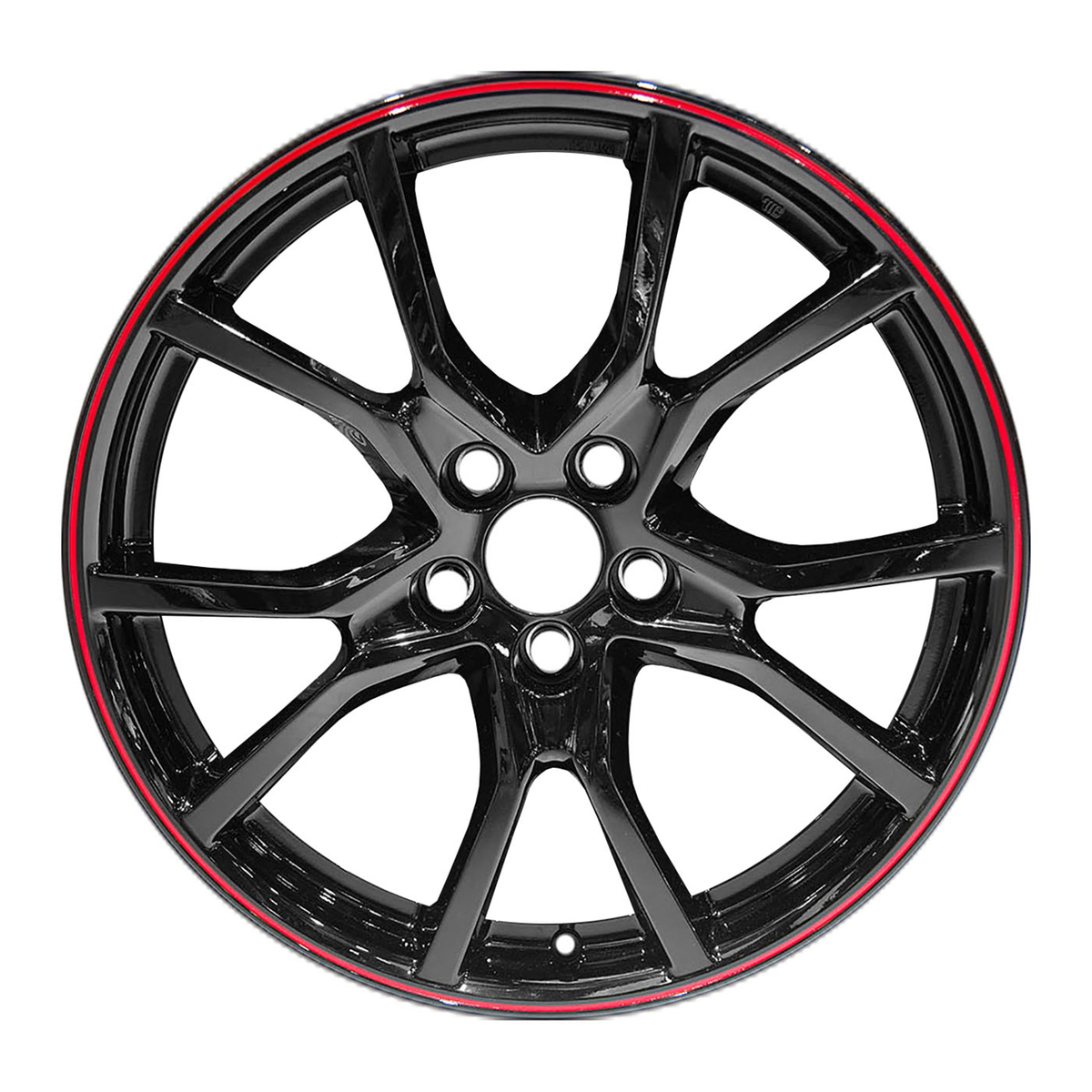 ALY64116U45 OEM Factory Wheel 20" 5x120.0 All Painted Black With Red Stripe On Lip