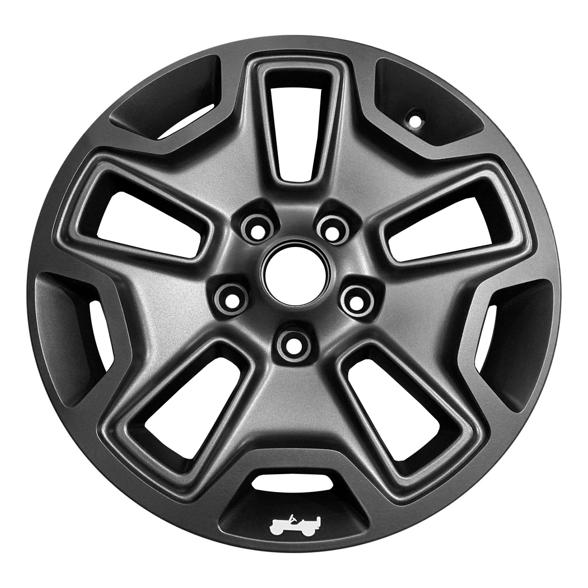OW-AJU3HU-U46 OEM Factory Wheel 17" 5x5.0 Painted Black Matte W/light Grey Sticker
