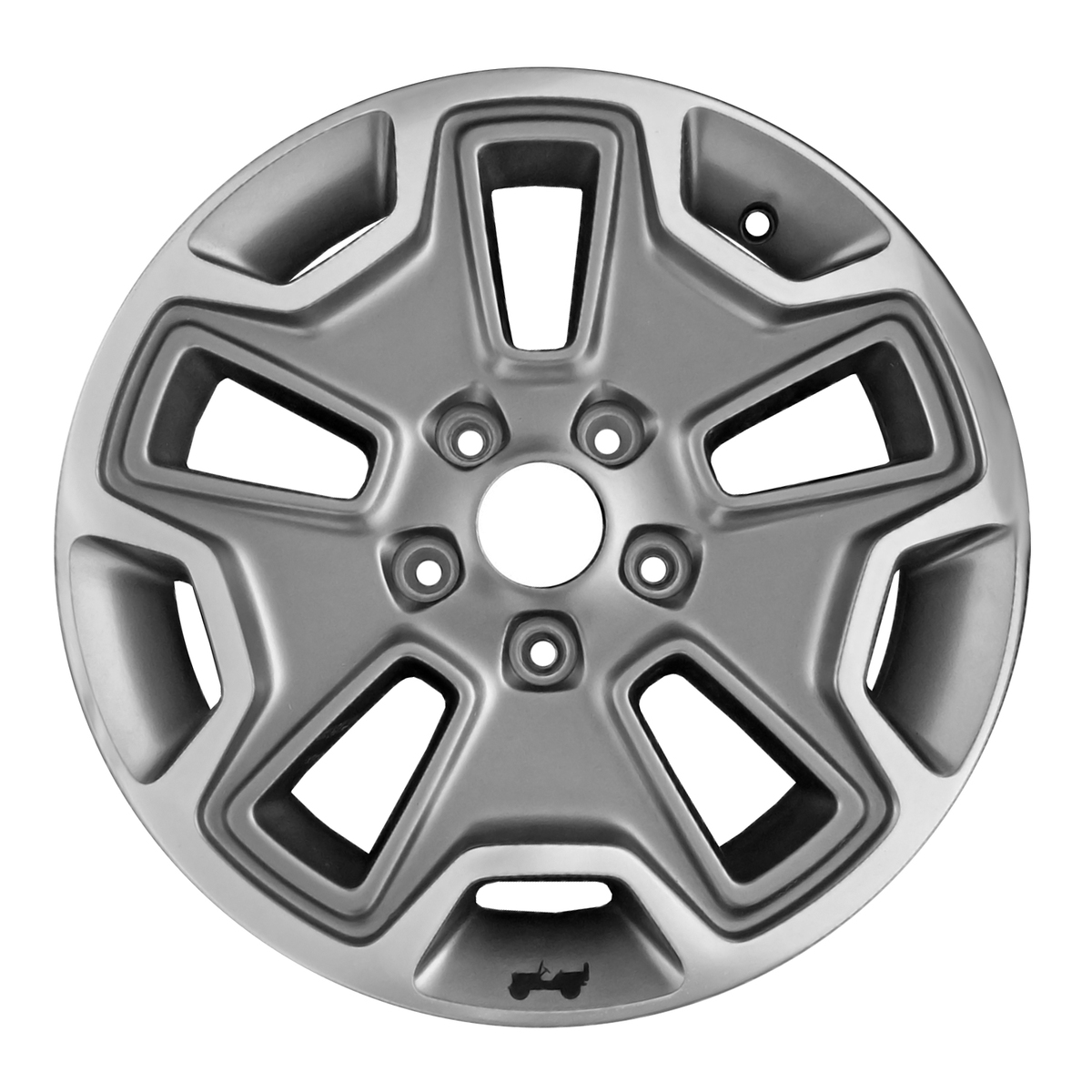 OW-A3XK4P OEM Factory Wheel 17" 5x5.0 Polished Bluish Charcoal Grey With Black Sticker