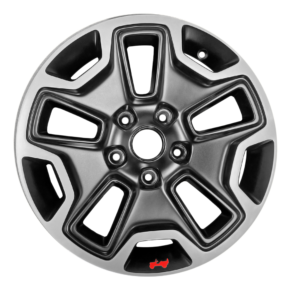 OW-AJU3HU-U91 OEM Factory Wheel 17" 5x5.0 Polished Black W/red Sticker