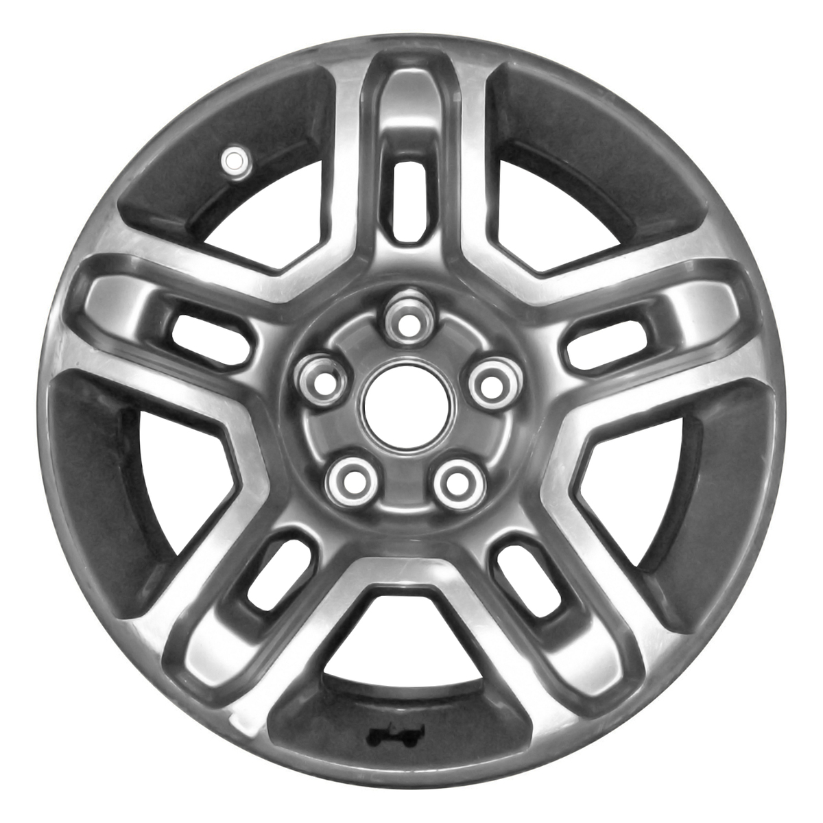OW-AJETVQ-U90 Reconditioned OEM Wheel 17" 5x5.0 Polished Medium Silver Metallic W/black Stickr