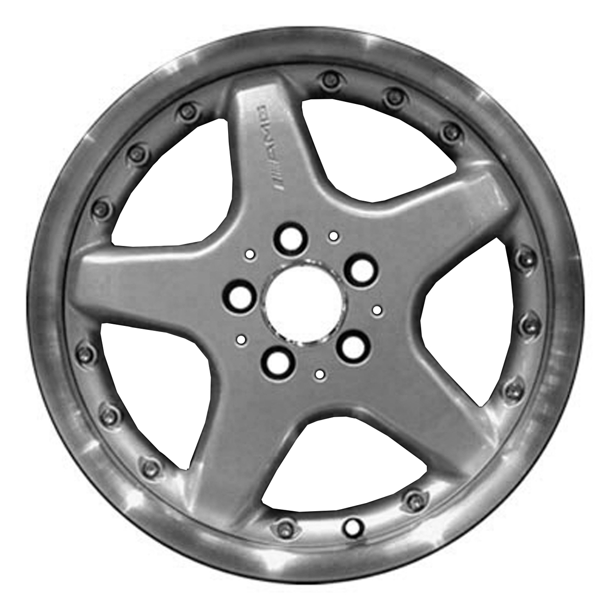 OW-BWXX6X OEM & Replacement Wheel 17" Machined Lip Silver Spoke