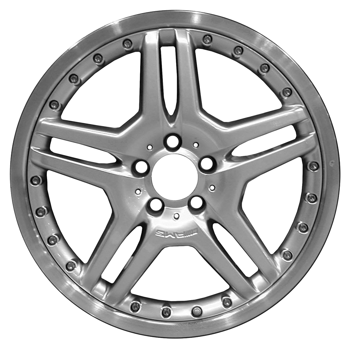 OW-YRQPQM OEM & Replacement Wheel 19" 5x112.0 Machined Flange Dark Smoked Hyper Silver
