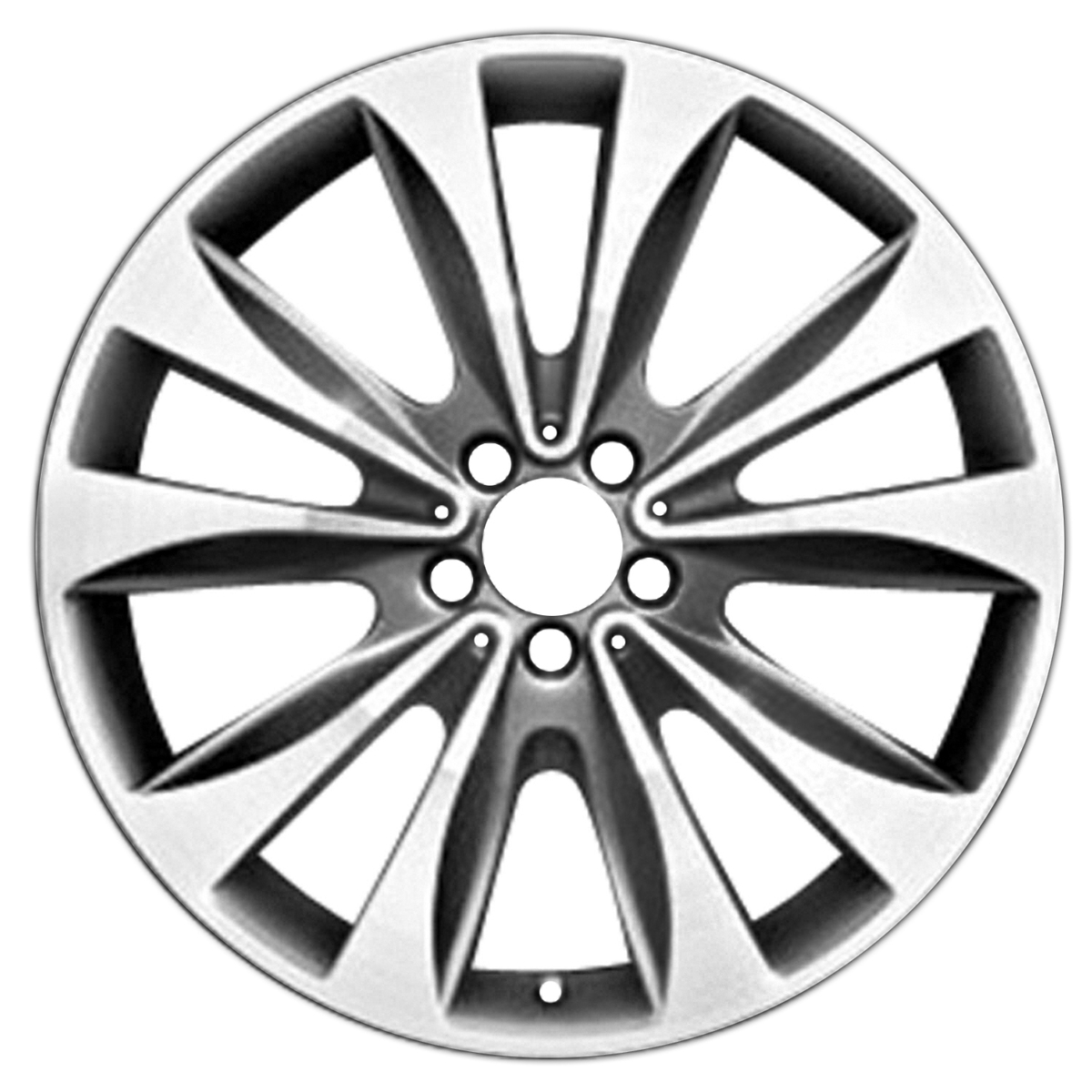 ALY85297U10 OEM Factory Wheel 20" 5x112.0 Machined And Charcoal Silver