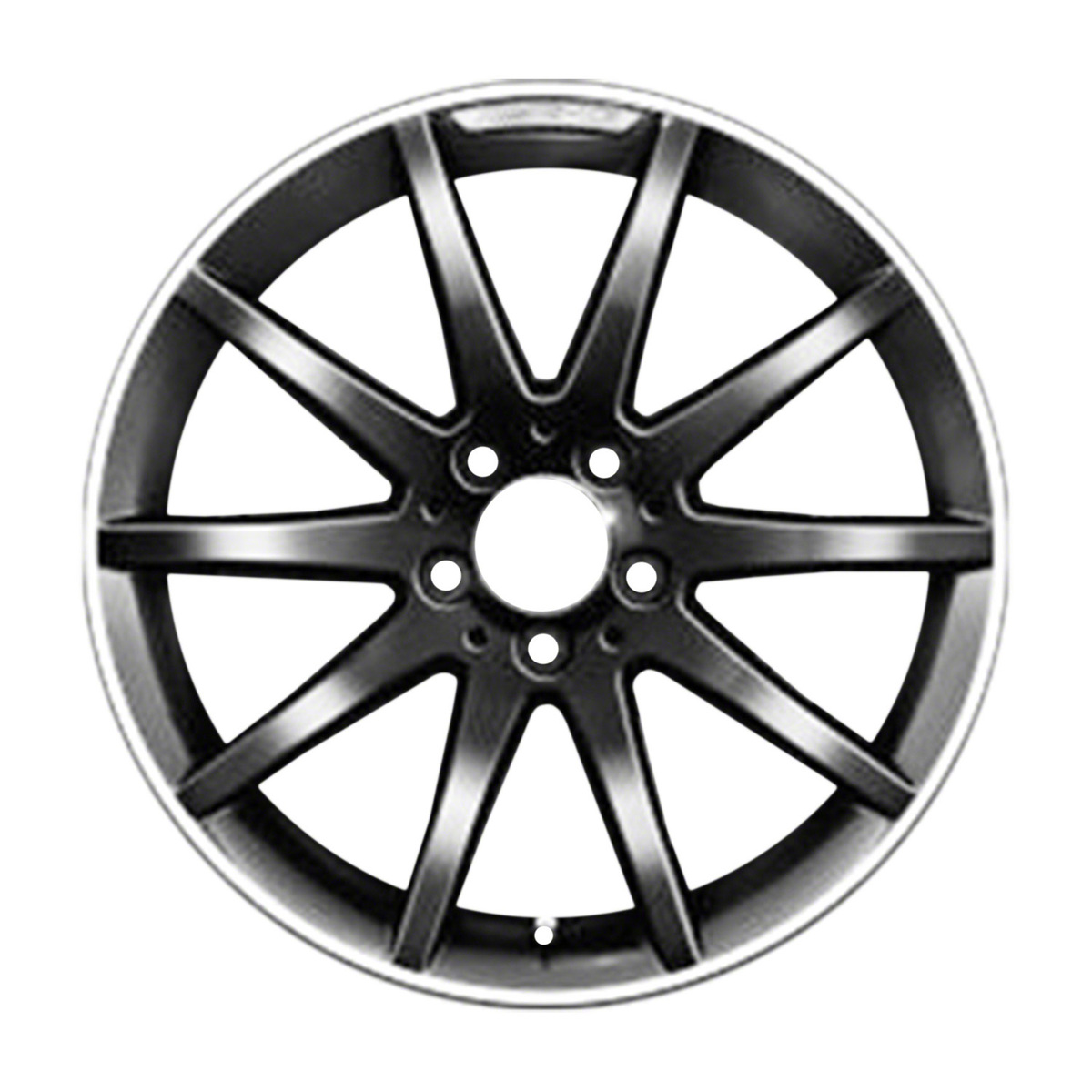 OW-H74H7S OEM & Replacement Wheel 18" Semi-Gloss Black Egg Clear
