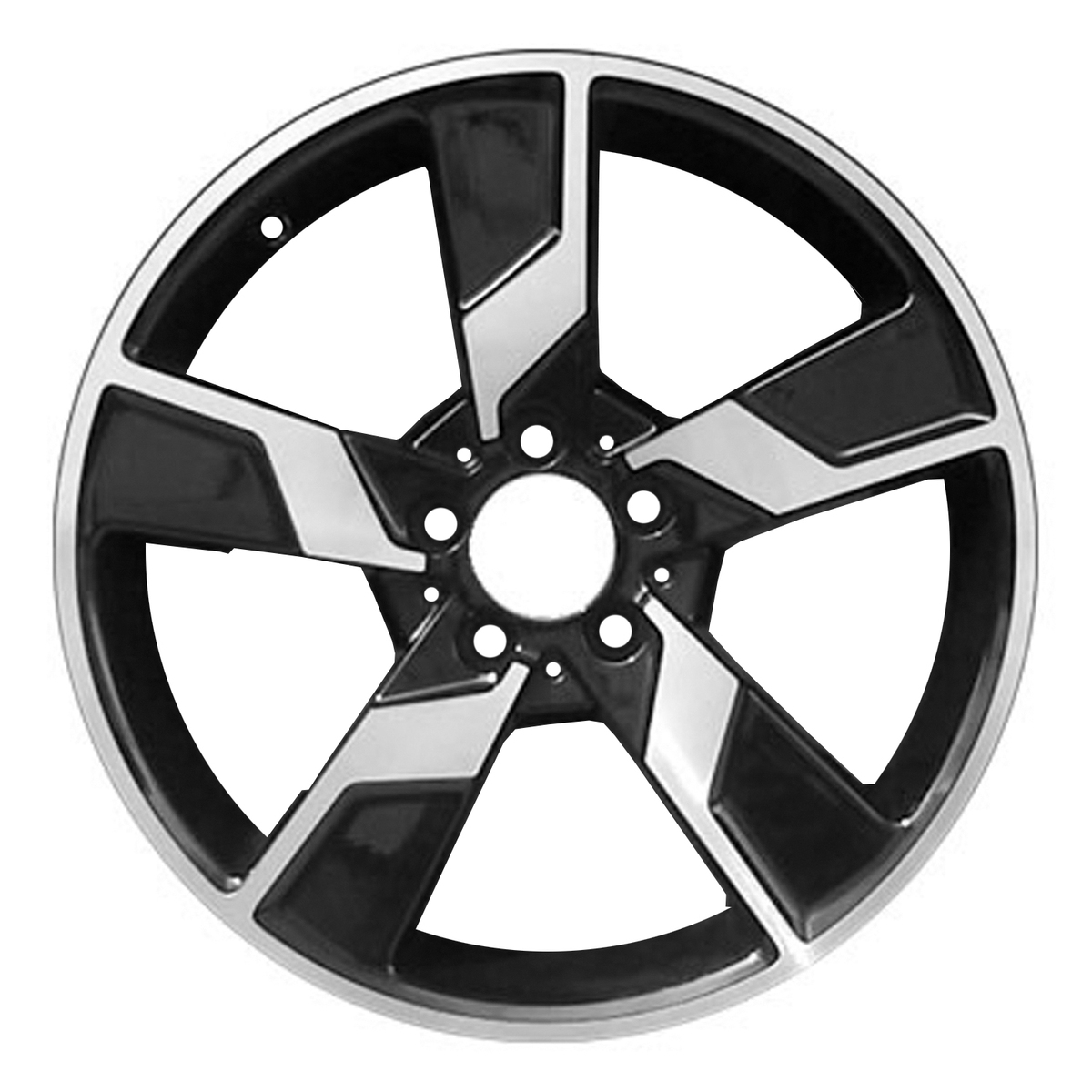 OW-SANJCH OEM & Replacement Wheel 18" Machined Black Egg-Matte Clear